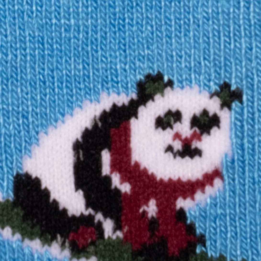 Swole Panda Blue Skiing Panda Bamboo Socks