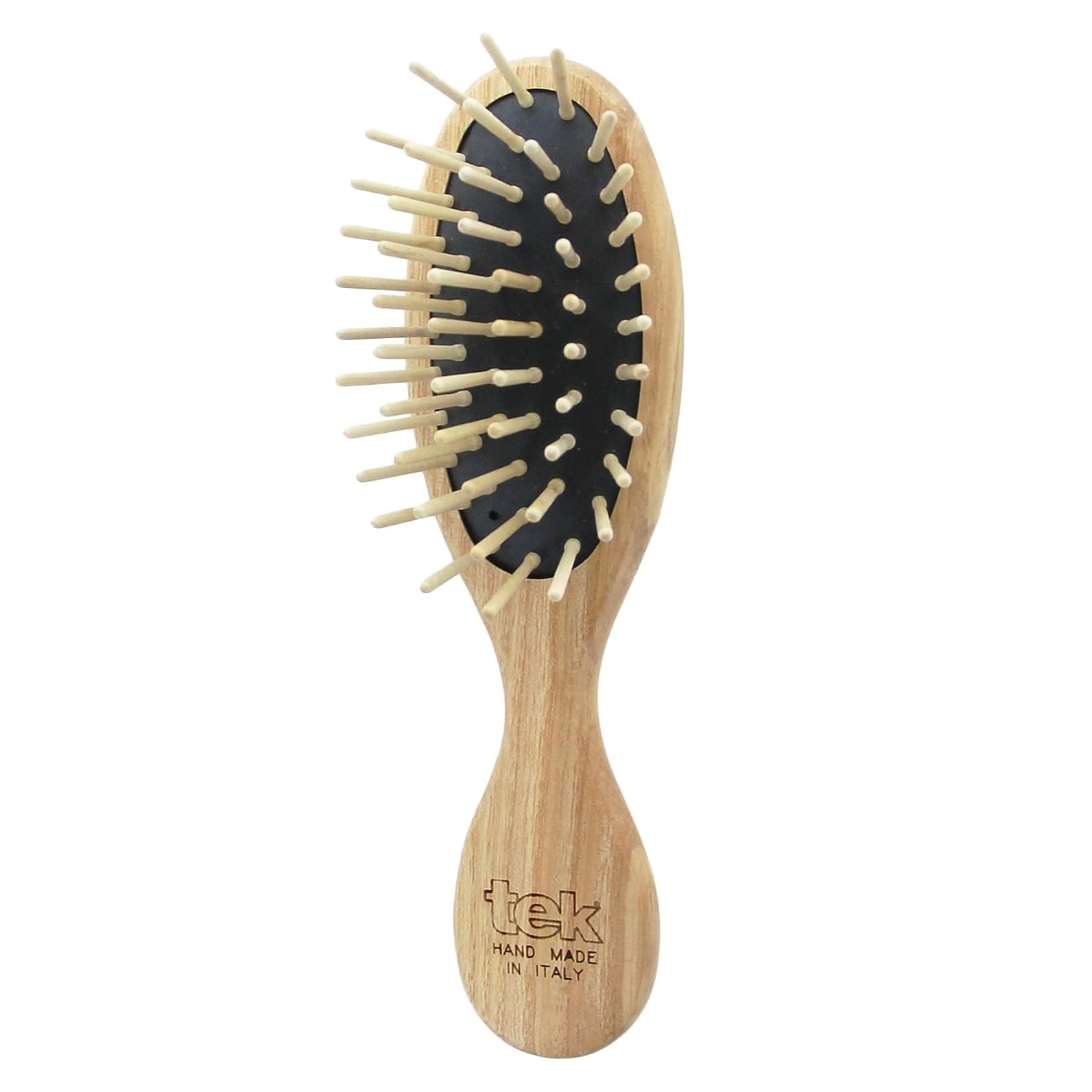 Tek Small Oval Wooden Hairbrush Portable Size