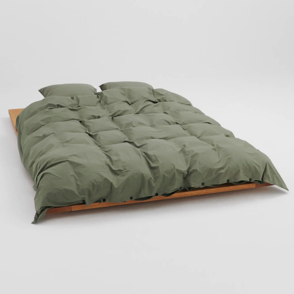 Tekla Percale Bedding in Olive Green
