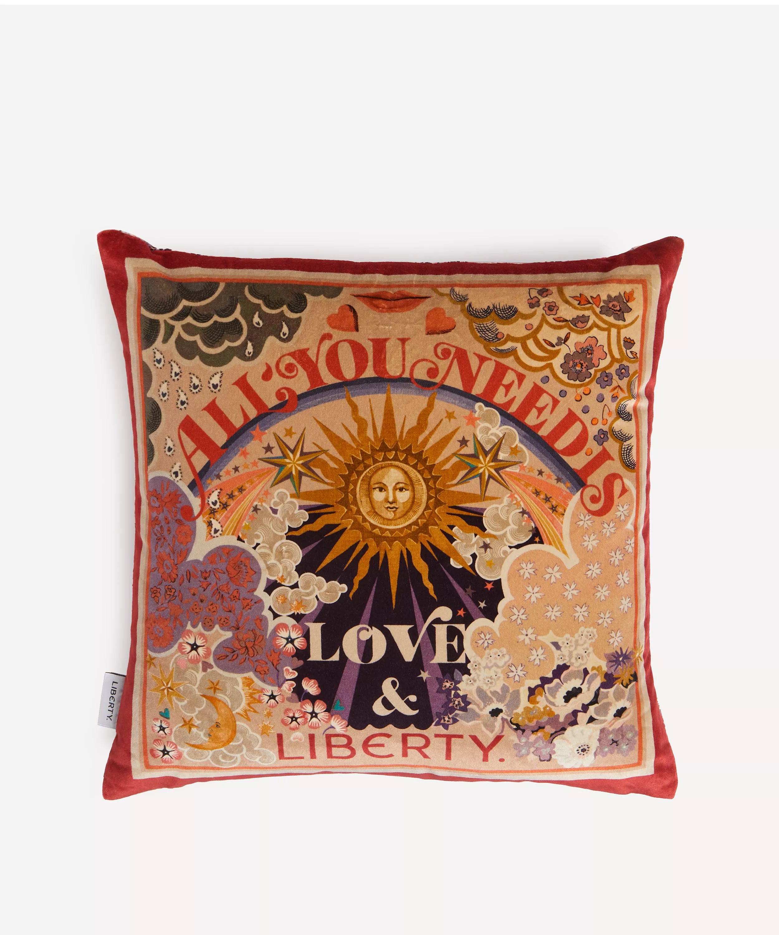 The Power of Love and Liberty Square Velvet Cushion