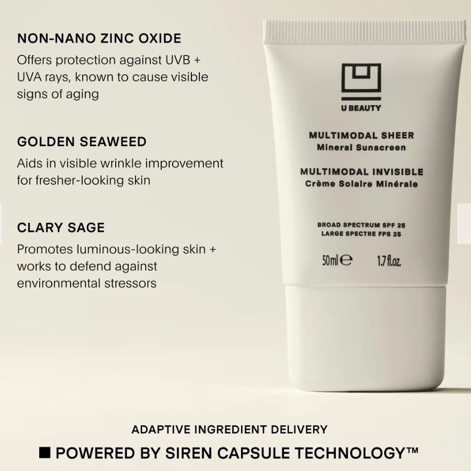U Beauty Multimodal Sheer Mineral Sunscreen Broad Spectrum SPF 25