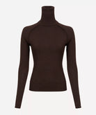 Victoria Beckham Dark Chocolate High-Neck Top