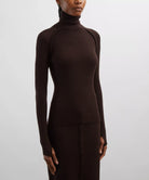 Victoria Beckham Dark Chocolate High-Neck Top