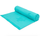 Vilebrequin Beach Towel In Organic Cotton Turtles Jacquard - Disco Green