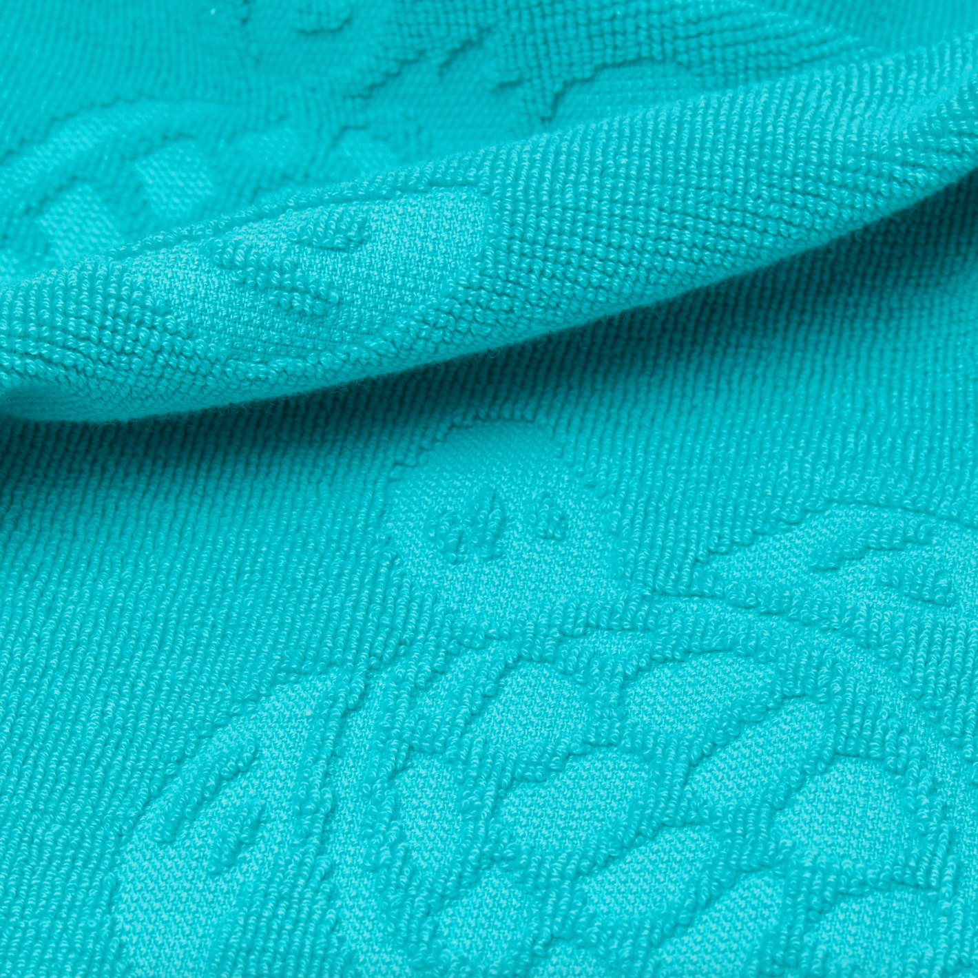 Vilebrequin Beach Towel In Organic Cotton Turtles Jacquard - Disco Green
