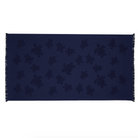 Vilebrequin Beach Towel In Organic Cotton Turtles Jacquard - Navy Blue