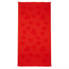 Vilebrequin Beach Towel In Organic Cotton Turtles Jacquard - Poppy Red