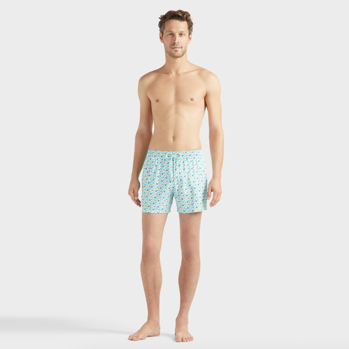 Vilebrequin Men Stretch Short Swim Shorts Micro Ronde Des Tortues Rainbow