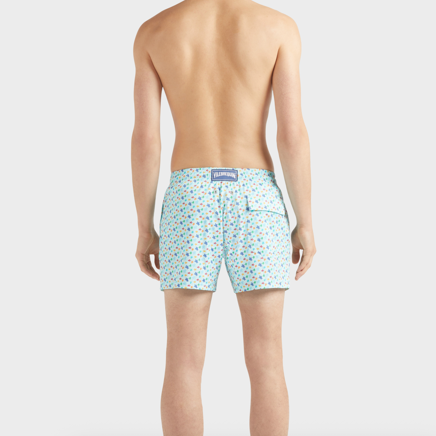 Vilebrequin Men Stretch Short Swim Shorts Micro Ronde Des Tortues Rainbow