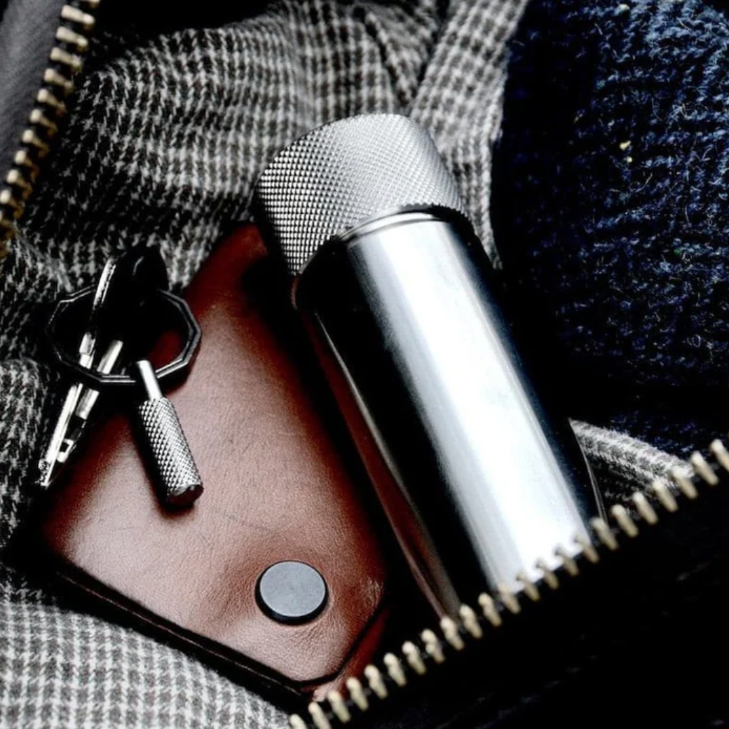 Wingback 100ml Hip Flask - Steel