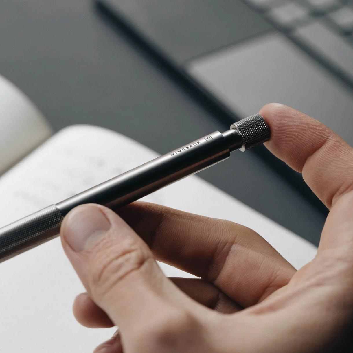 Wingback Mechanical Pen in Titanium