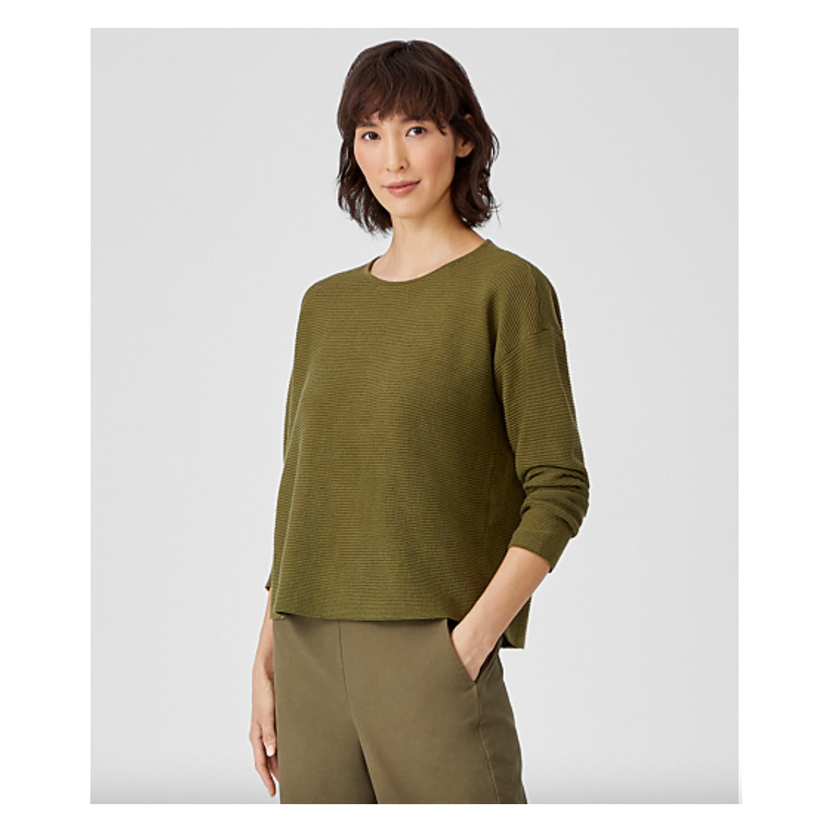 Eileen Fisher Organic Cotton Linen Cotton Box Top Ateliers Verts