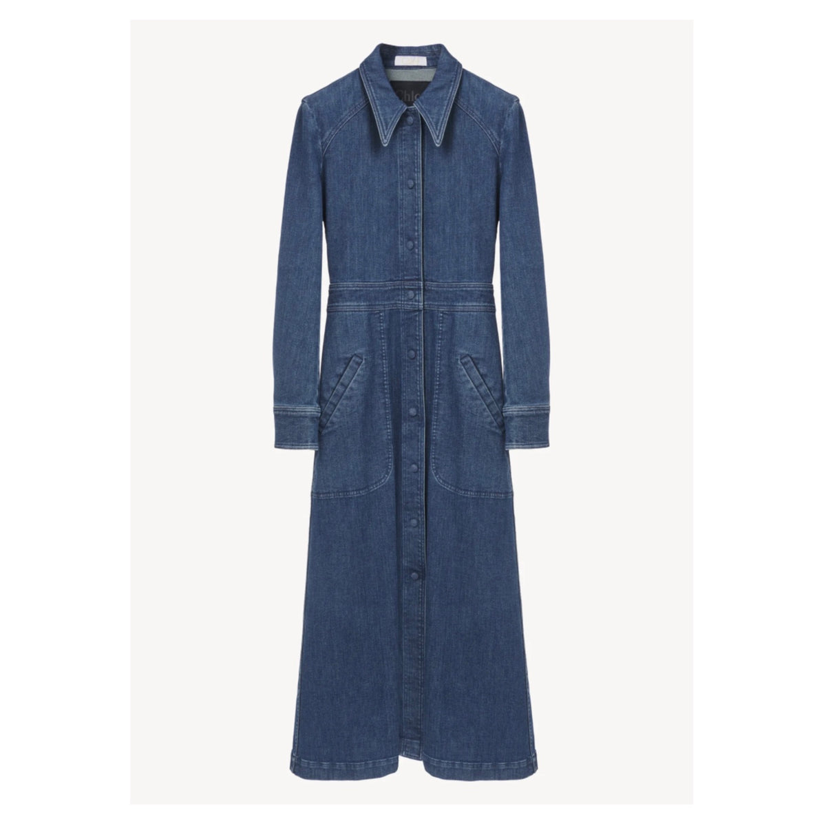 Chlo Long Sleeve Denim Shirt Dress Ateliers Verts