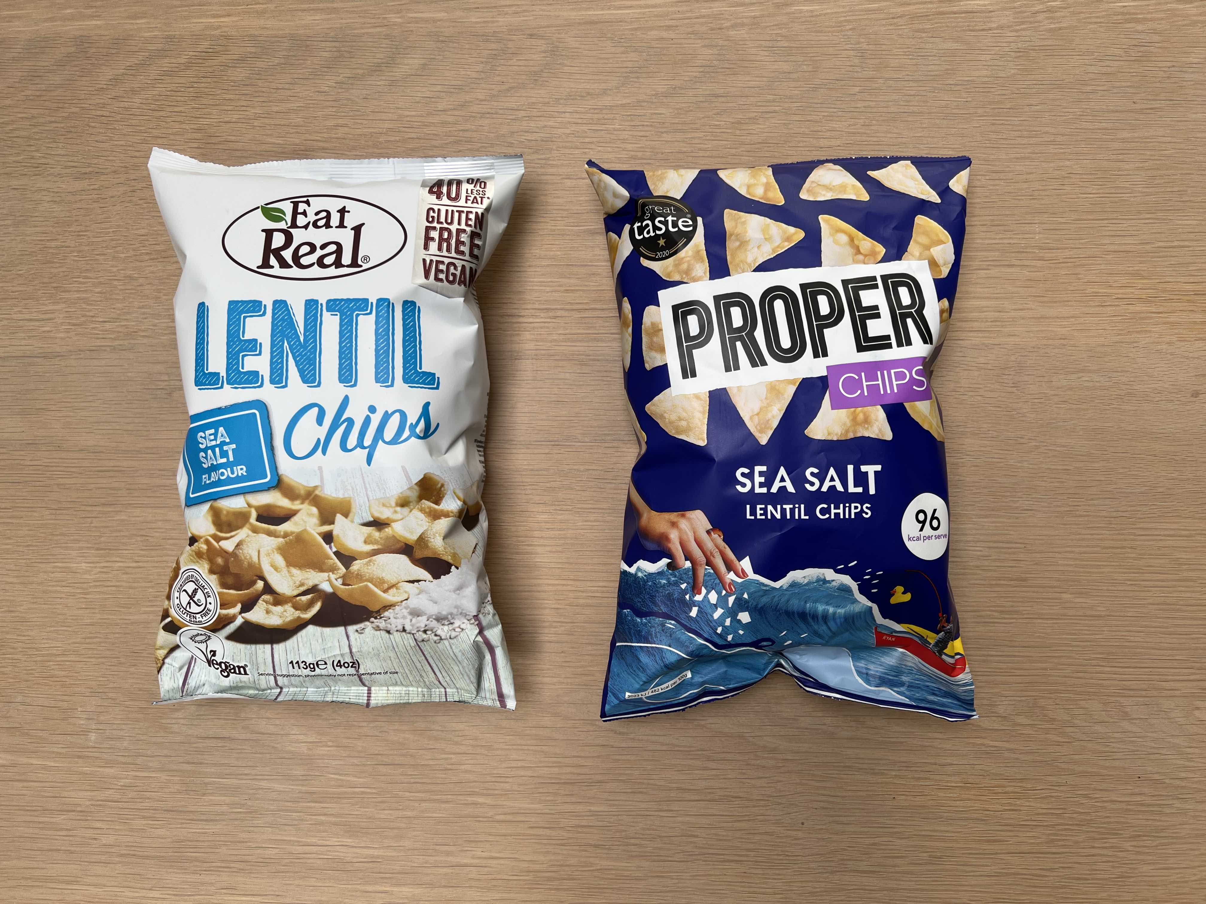 Proper Lentil Chips vs Real Lentil Chips comparison