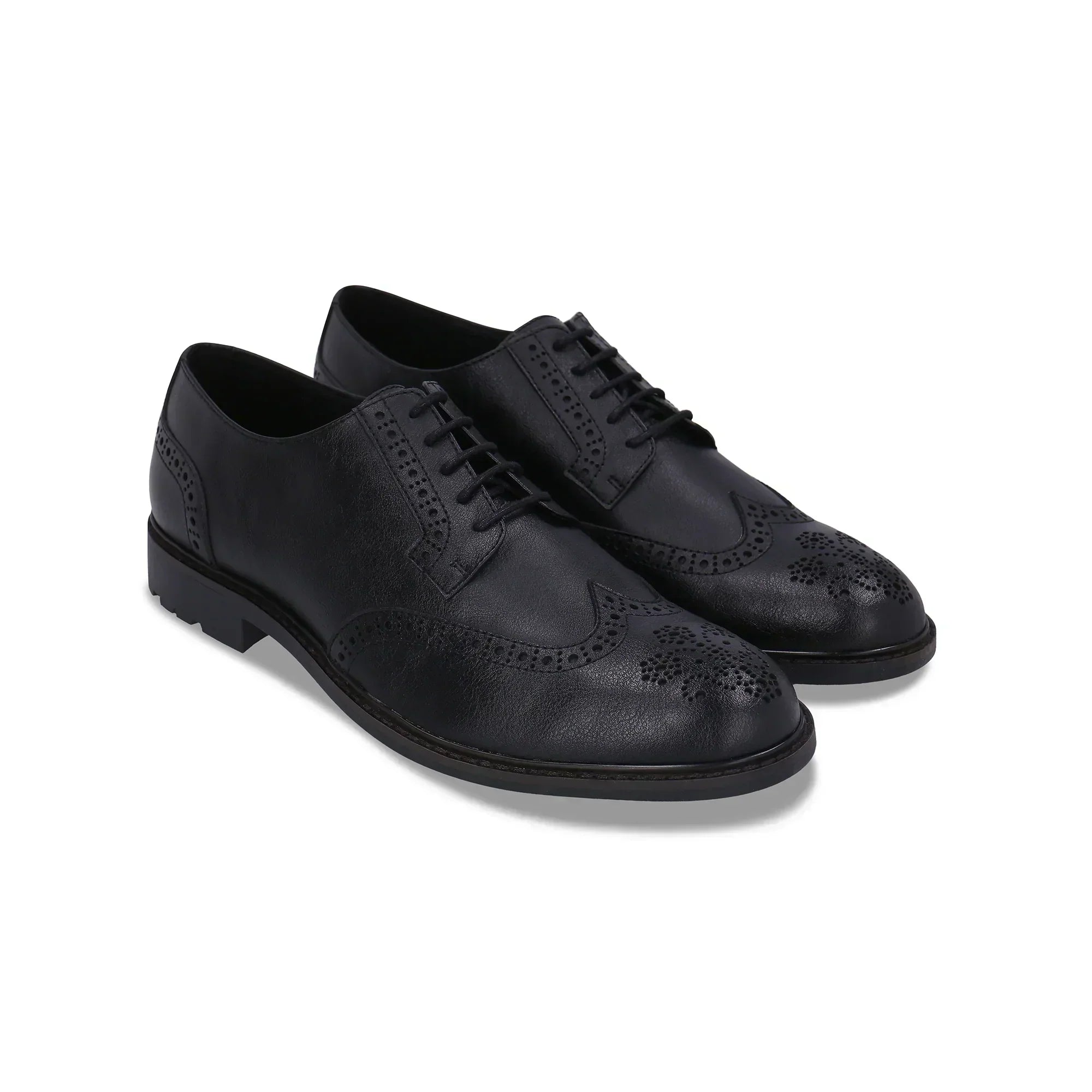 Nae Vegan Men's Black Derby Brogue Shoes