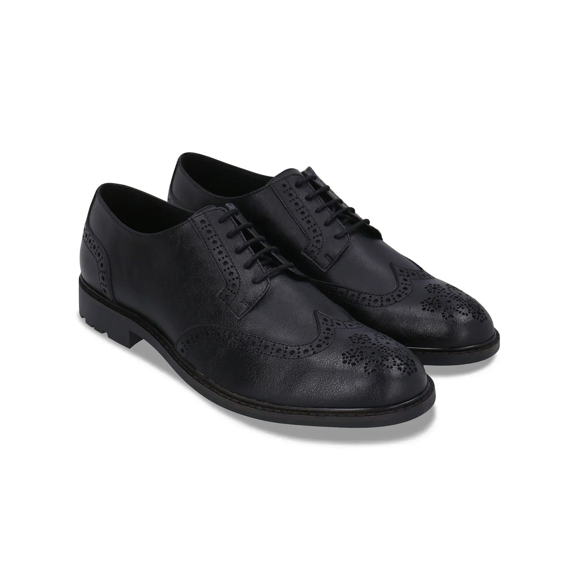 Nae Vegan Men's Black Derby Brogue Shoes