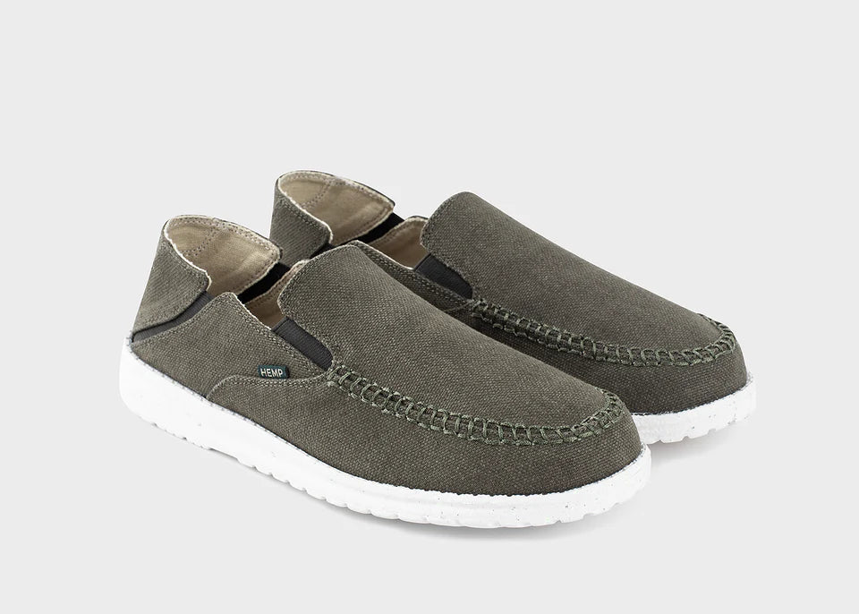 8000 Kicks SunSlide Hemp Slip-on for women in Dark Green