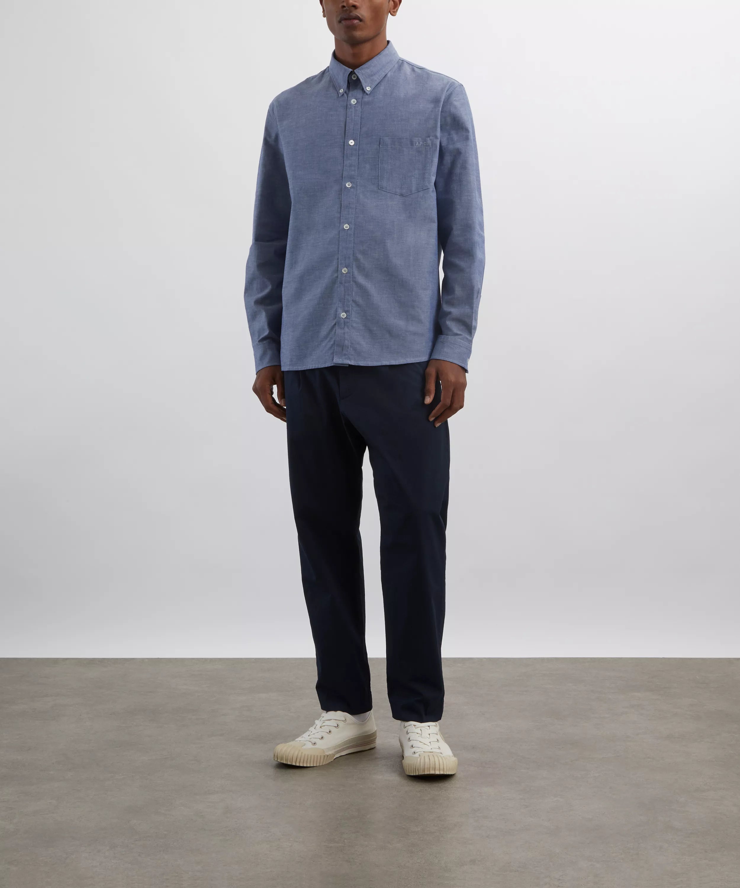 A.P.C. Edouard Brodé Chambray Cotton Shirt