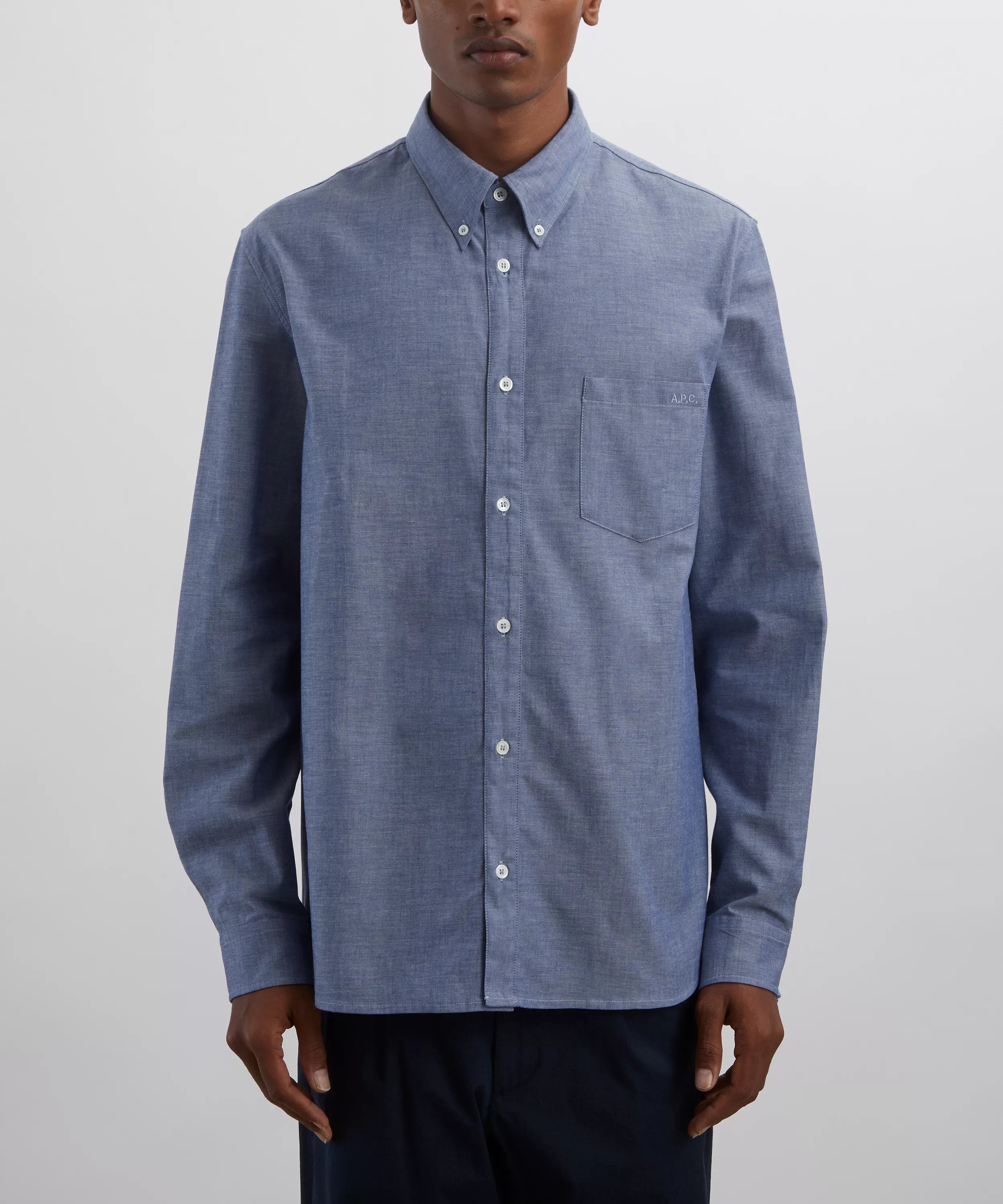 A.P.C. Edouard Brodé Chambray Cotton Shirt