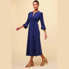 ASPIGA Jocelyn V-Neck Corduroy Dress