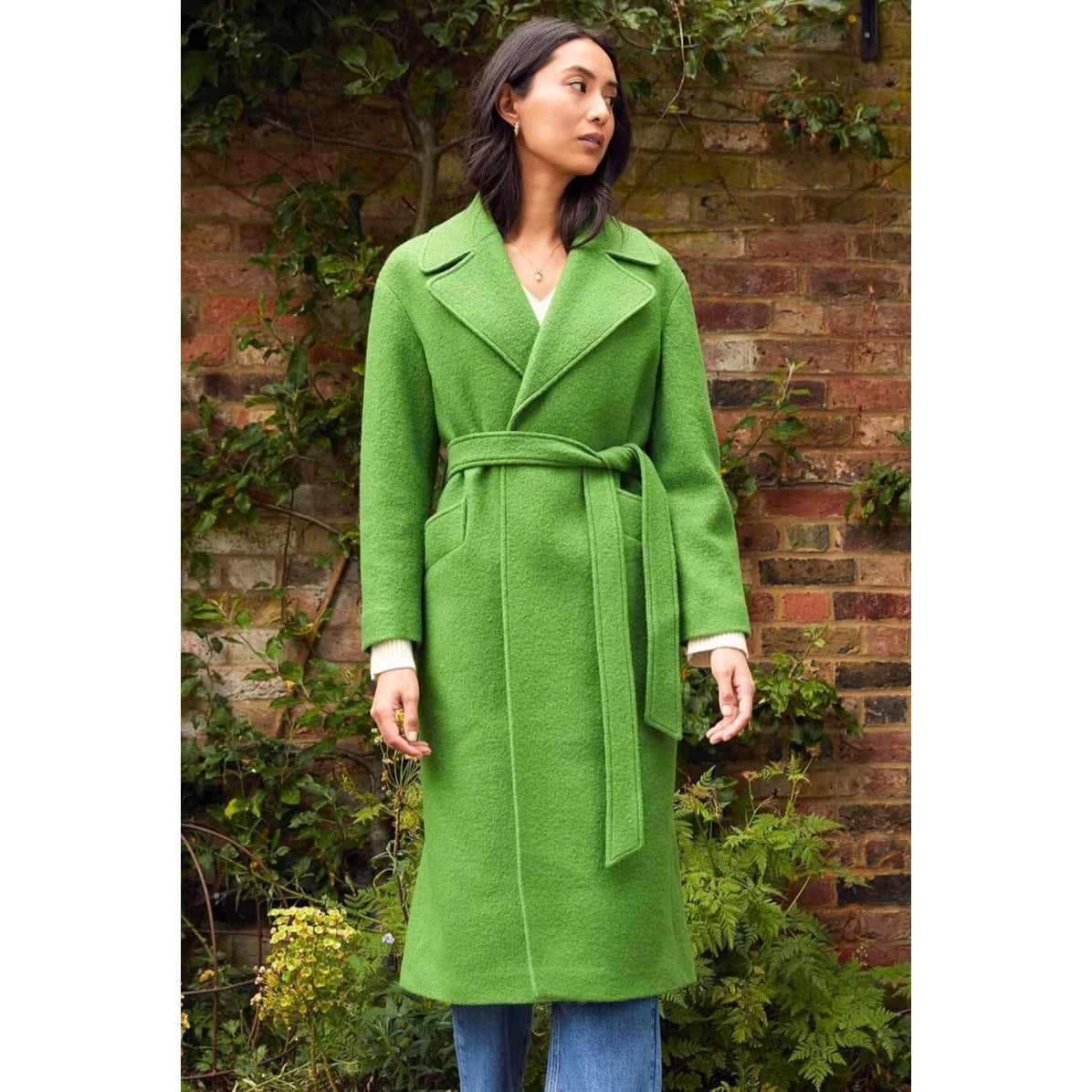 ASPIGA Ladies Wool Coat in Green