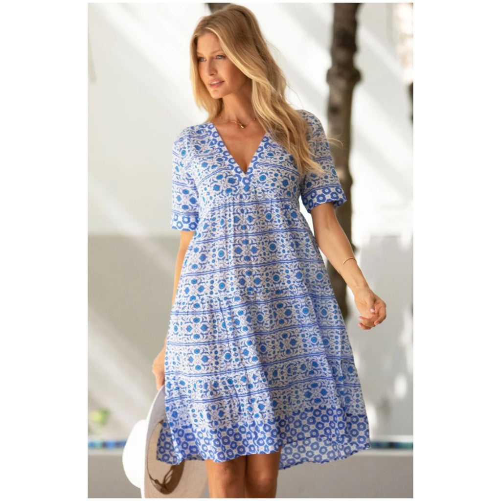 ASPIGA Santorini White-Blue Dress