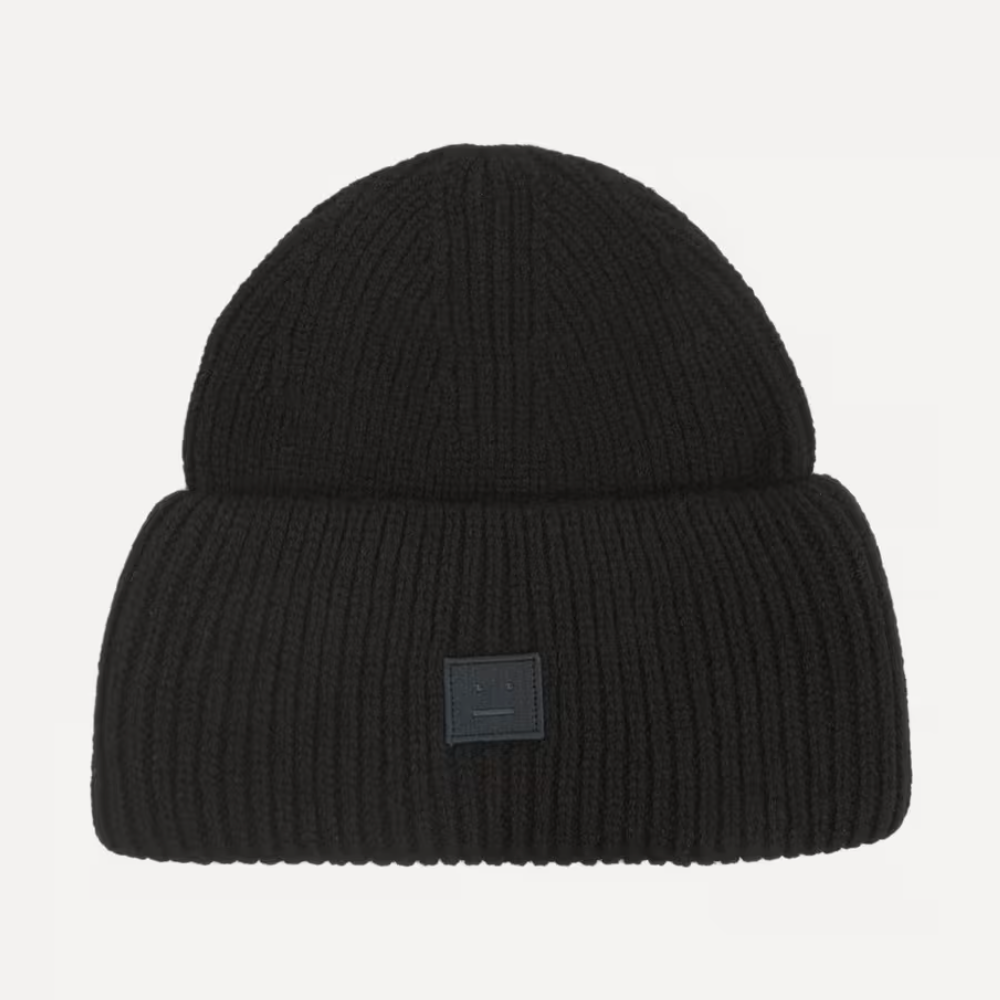 Acne Studios Small Face Logo Wool Beanie Hat