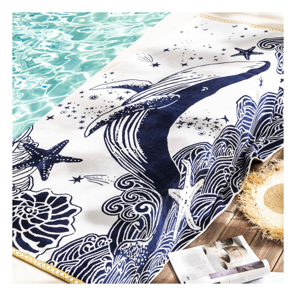 Alexandre Turpault La Grande Bleue organic cotton  beach towel