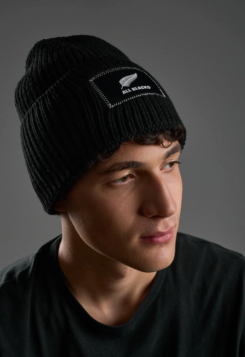 All Blacks® Oak Wide-Rib Black Beanie