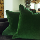 Andrew Martin Medici Forest Green Velvet Cushion