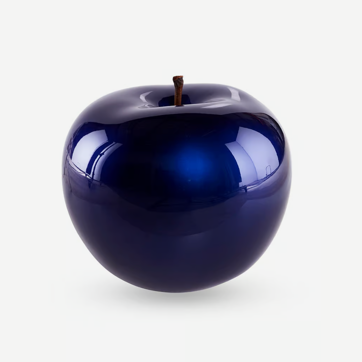 Andrew Martin Metallic Blue Apple Sculpture