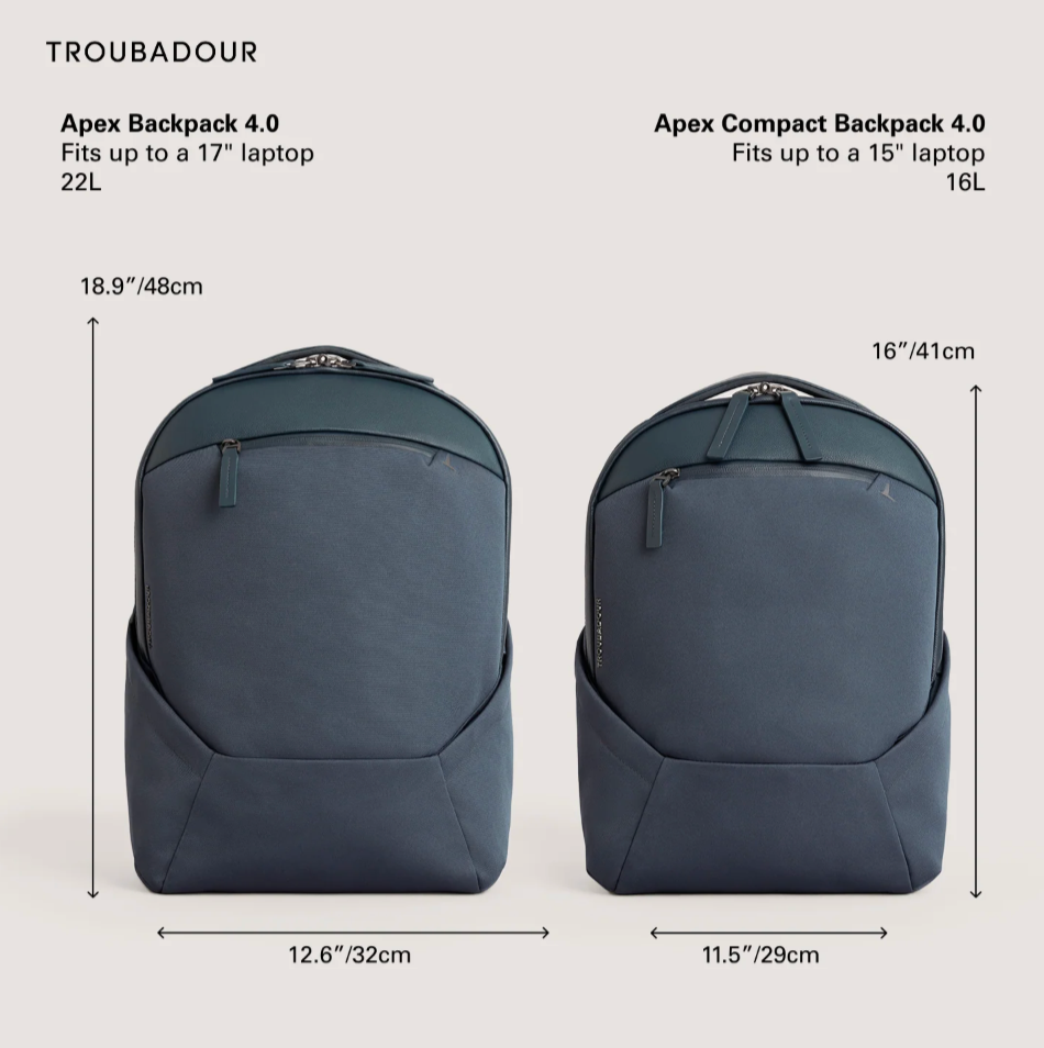 Troubadour Apex Compact Backpack 4.0