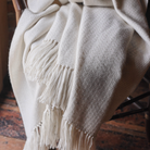 Araminta Campbell Minta White British Alpaca Throw