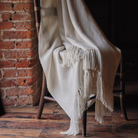 Araminta Campbell Minta White British Alpaca Throw