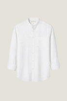 Aspiga Men's Linen Nehru Collar Shirt in White