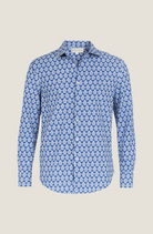 Aspiga Men's Organic Cotton Shirt Batik Pattern Blue/White