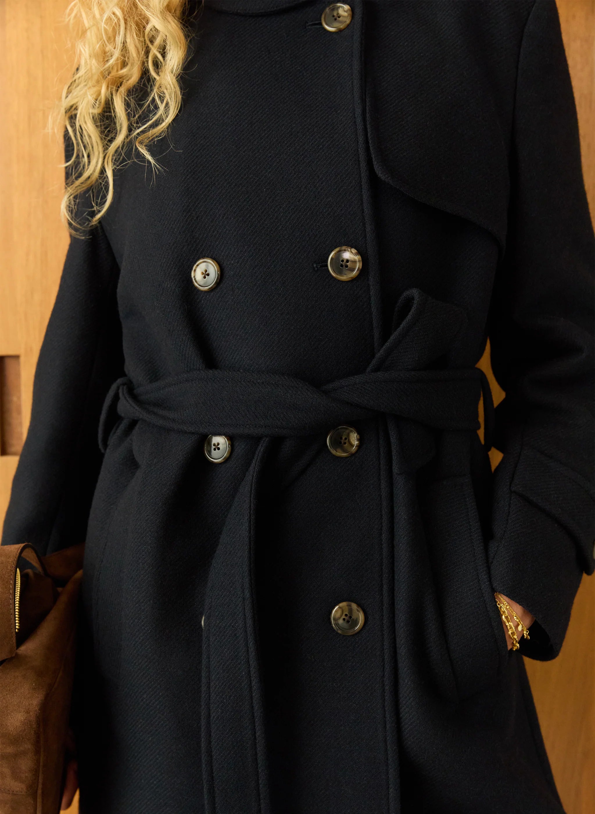 Baukjen Ingrid Belted Wool Trench Coat
