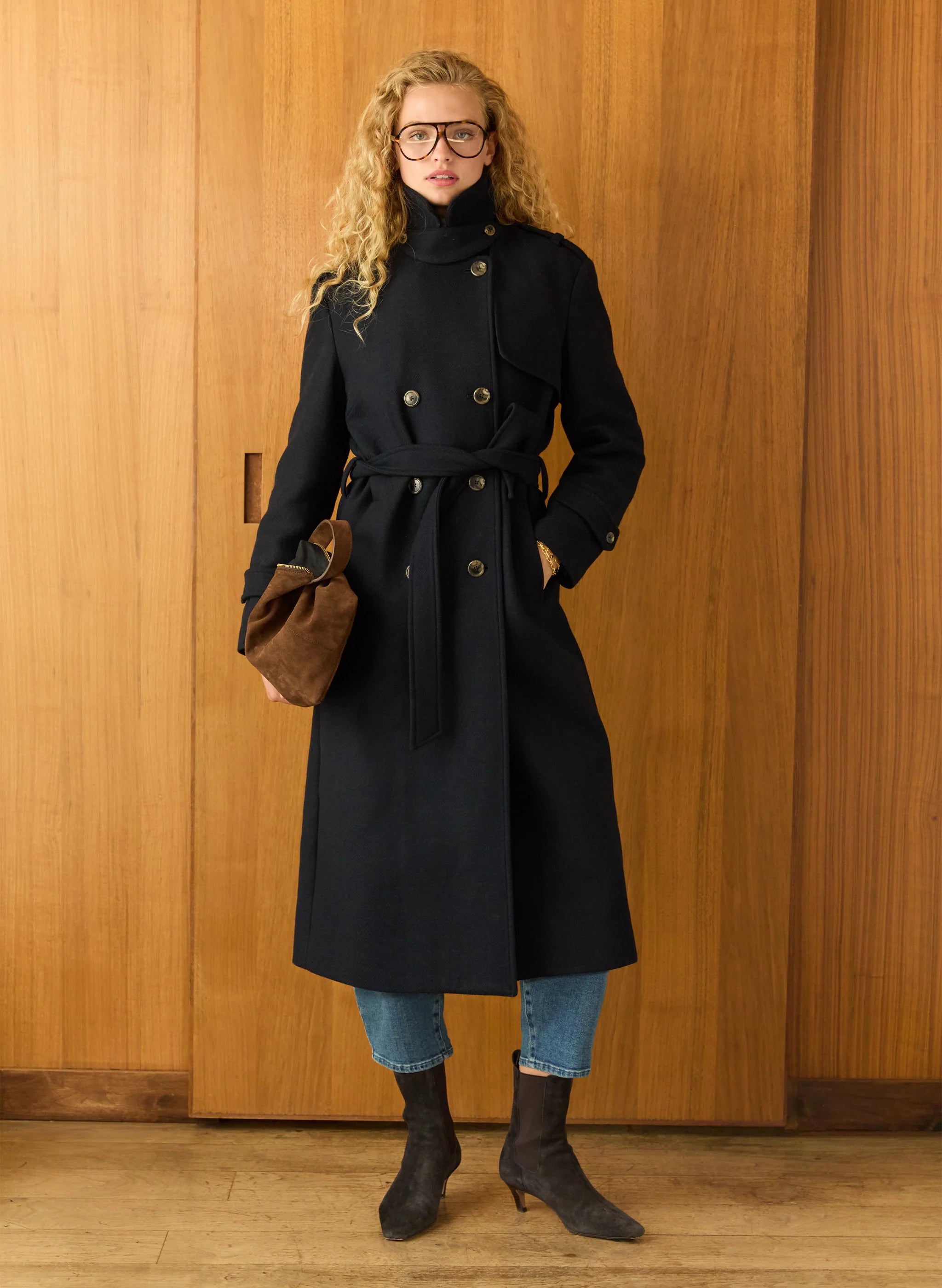 Baukjen Ingrid Belted Wool Trench Coat