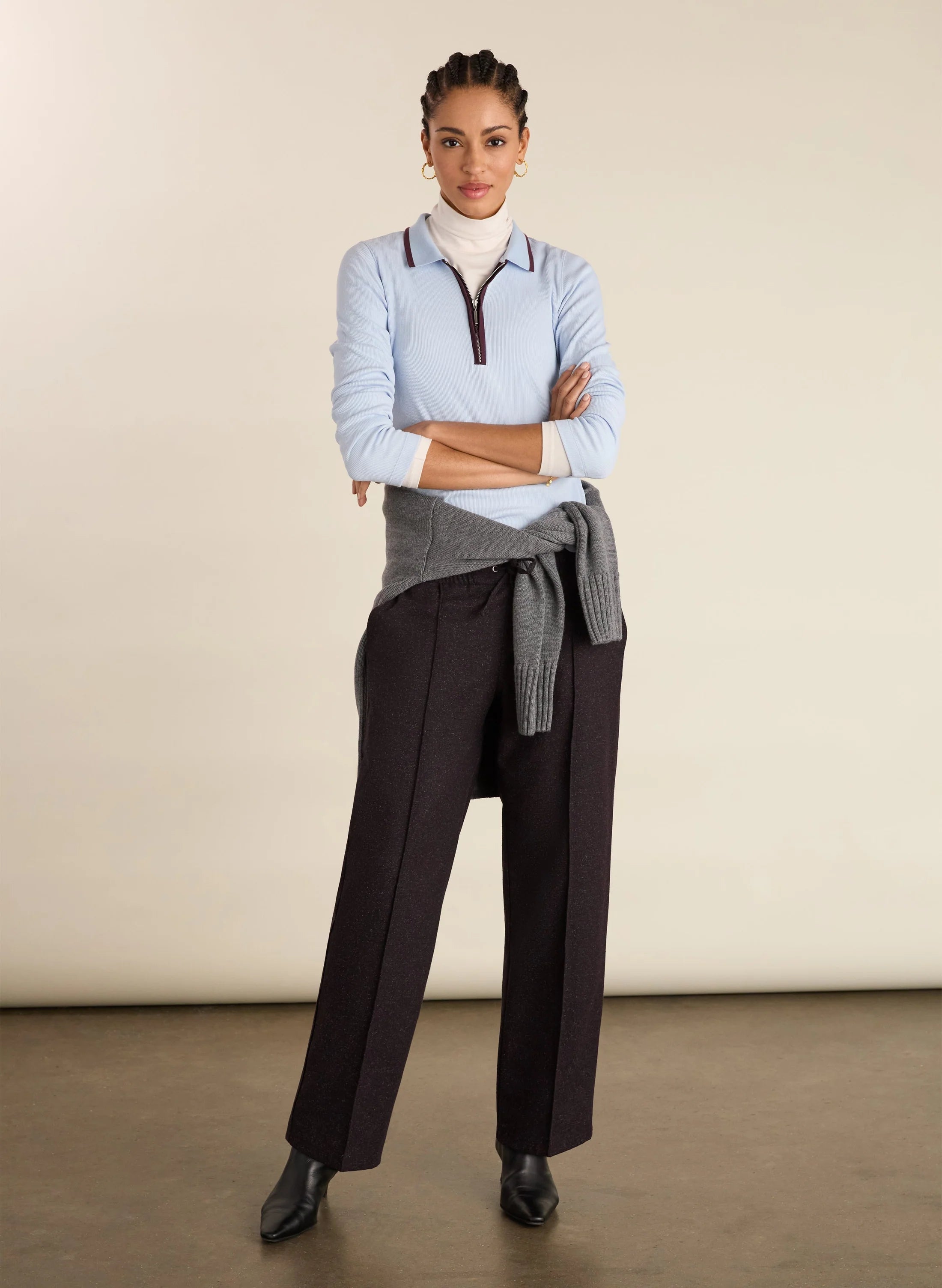 Baukjen Joely Organic Cotton Rib Zip Collar