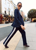 Baukjen Tippi 2.0 Side Stripe Trousers in Navy & White