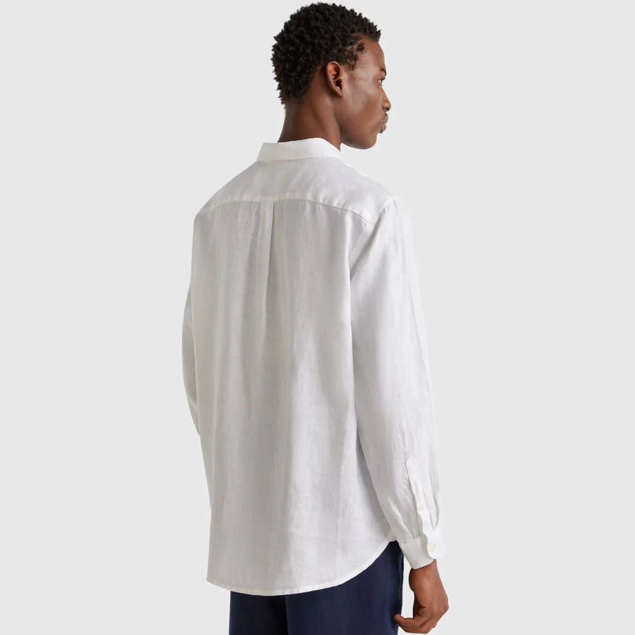 Benetton Men's White Shirt in Pure Linen