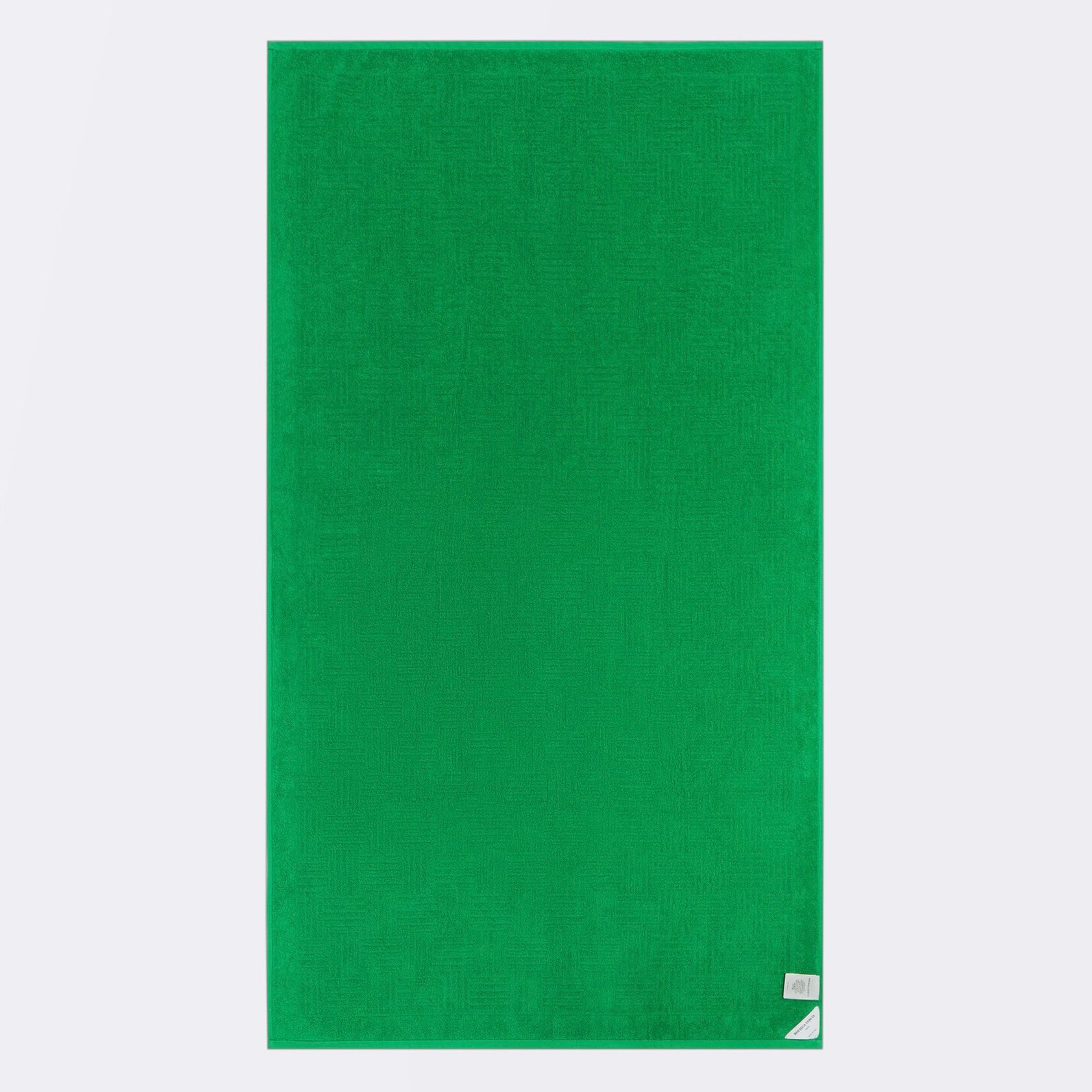 Bottega Veneta Intreccio Pattern Cotton Terry Beach Towel in Grass green