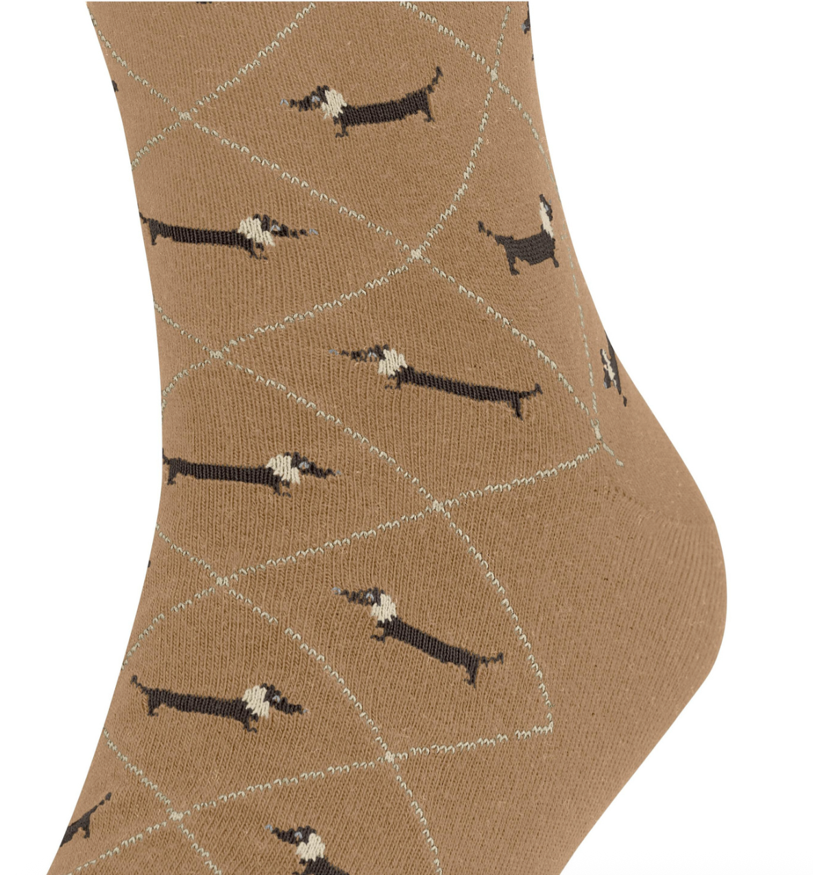 Burlington Dachshund Men Socks Brown Sugar