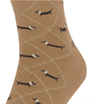 Burlington Dachshund Men Socks Brown Sugar