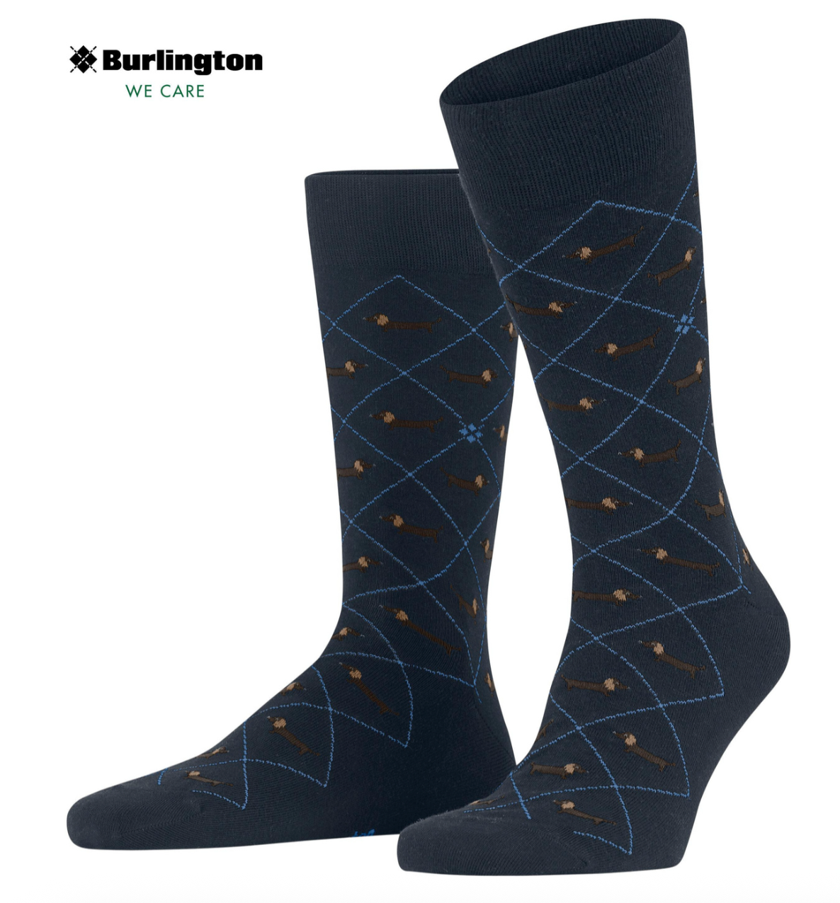 Burlington Dachshund Men Socks Marine