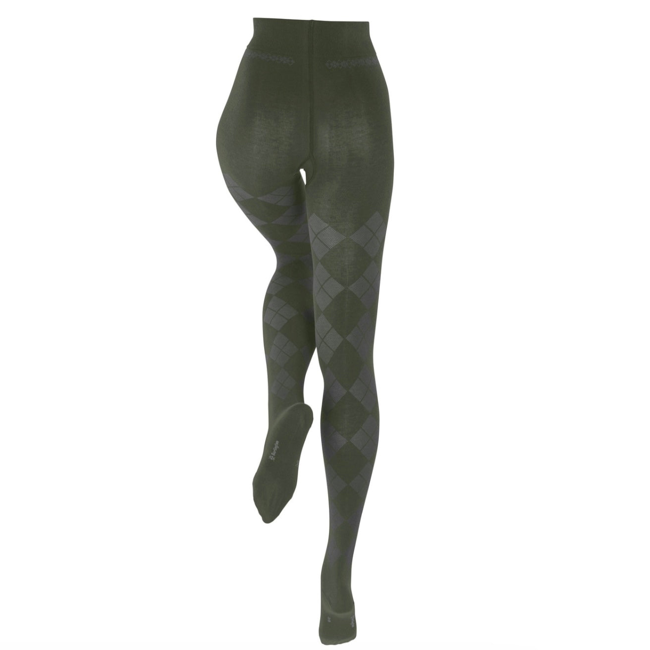 Burlington Fine Argyle Women Tights in Hunter Green