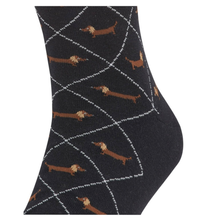 Burlington Men's Dachshund Socks in Black