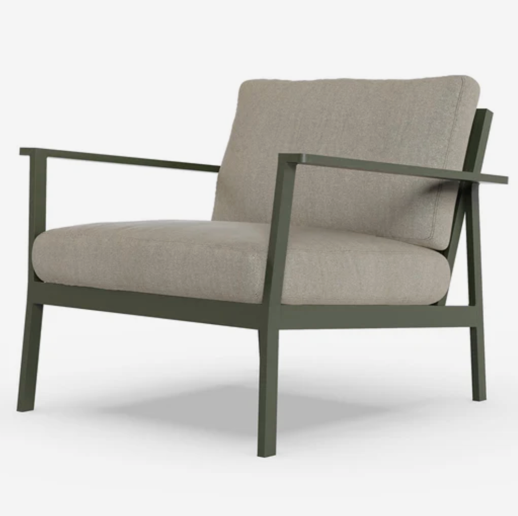 Case Furniture Eos Outdoor Sofa Armchair in Bottle Green Frame and Panama Siena Cushion