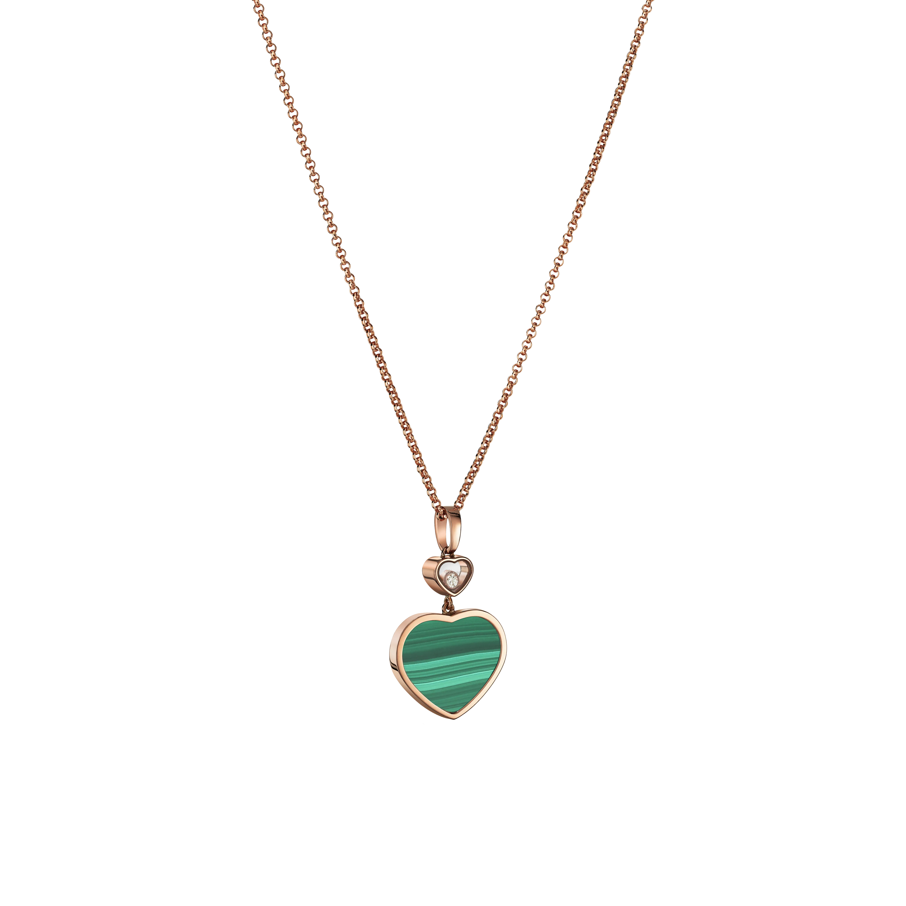Chopard Happy Hearts Rose Gold Pendant - Green