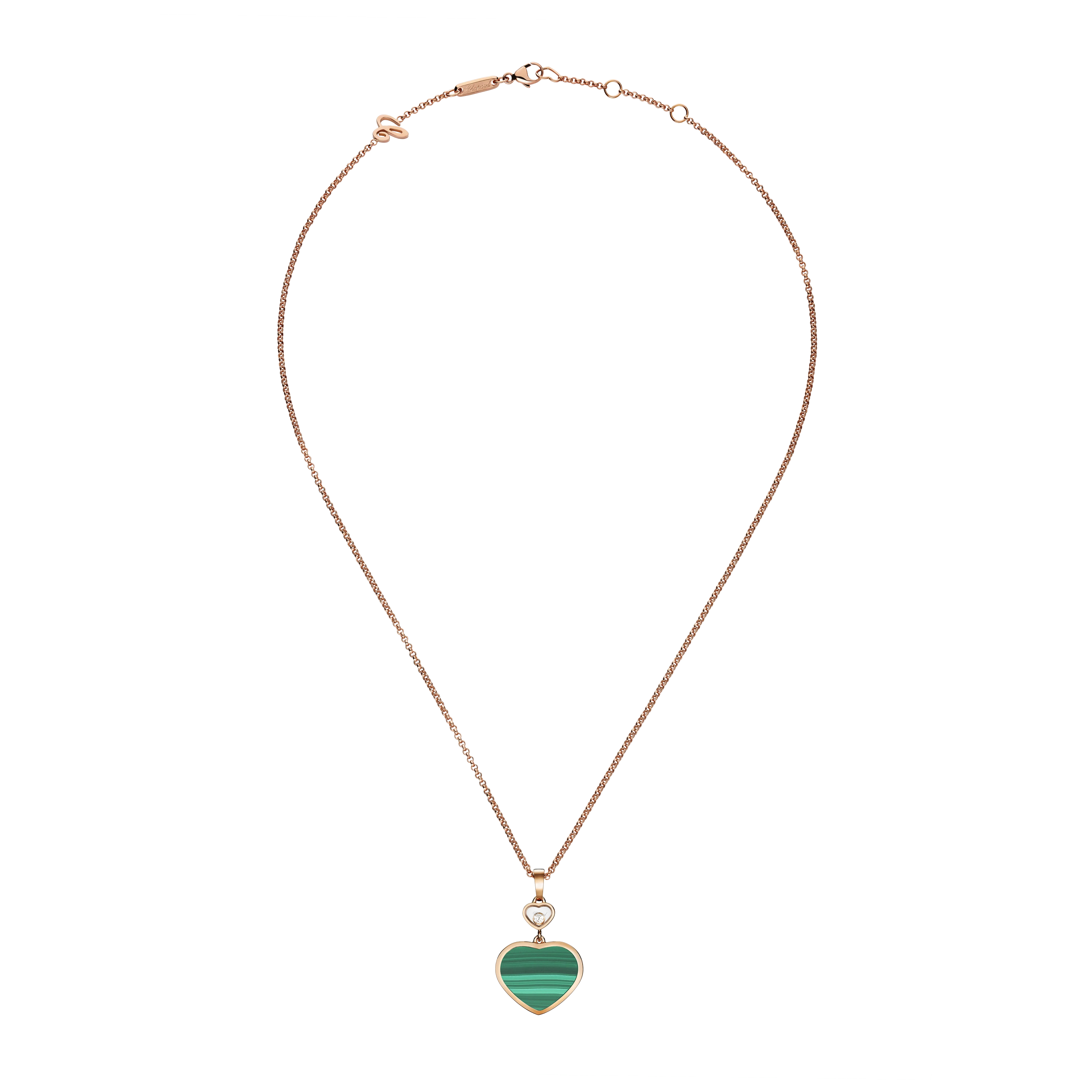 Chopard Happy Hearts Rose Gold Pendant - Green